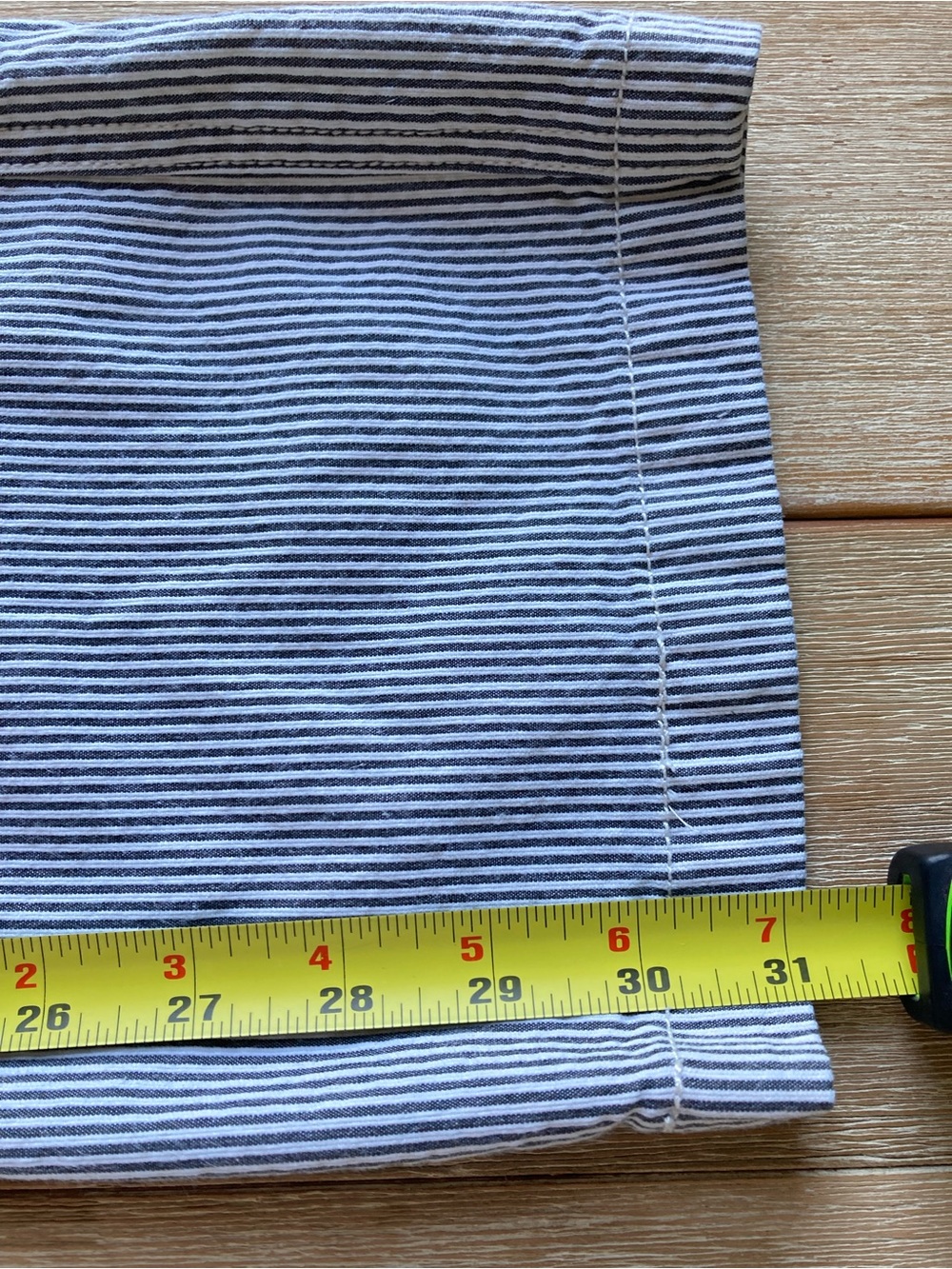Seven For All Mankind Dojo Flare Jeans 26 Blue White Railroad Stripe - Picture 12 of 15